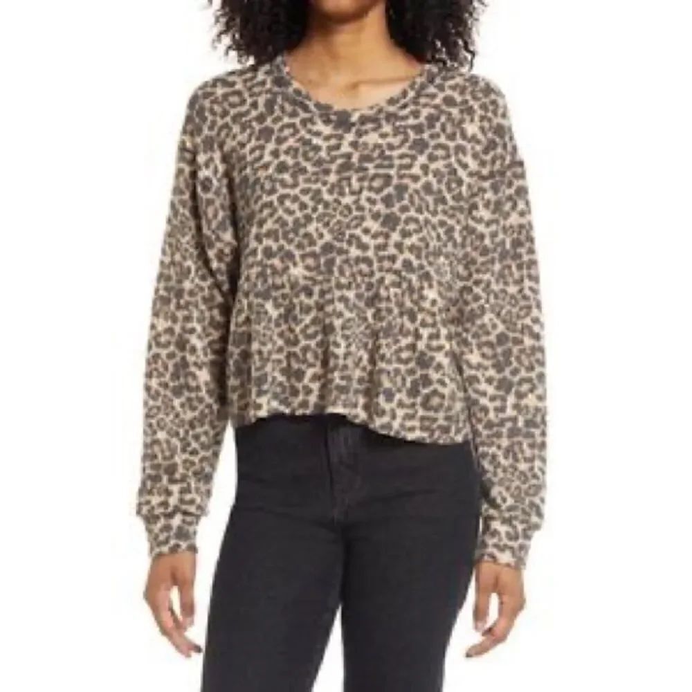 la la land creative | Leopard Hi Low Peplum Top